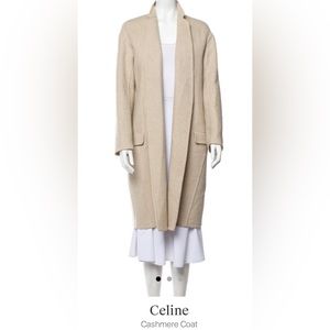 Pre-owned Celine Phoebe Philo era cashmere oatmeal/beige coat size 40